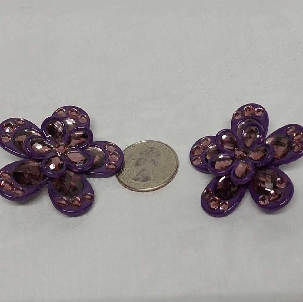 Purple Floral Earrings